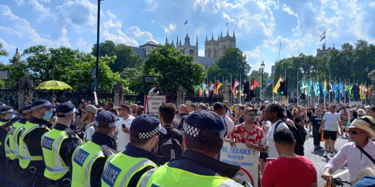 Freedom Protest Outside Parliament on So-Called Freedom Day